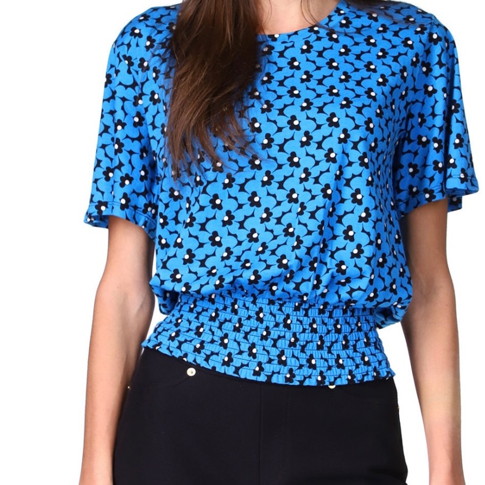 Michael Michael Kors Printed Smocked-Waist Top